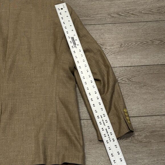 Vintage Lauren Ralph Lauren Jacket Men's 46L Brown Blazer Linen Poly Blend - Picture 8 of 10